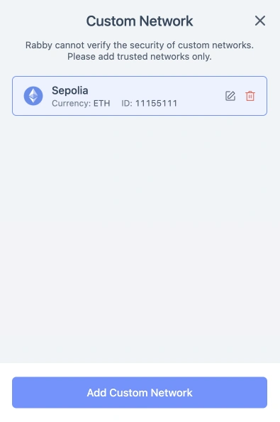 Add Sepolia Network
