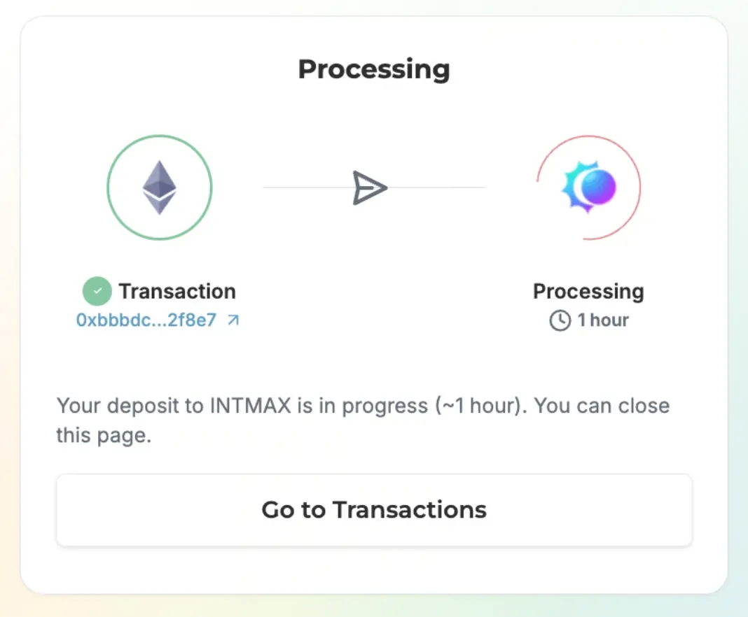 Deposit to INTMAX Network