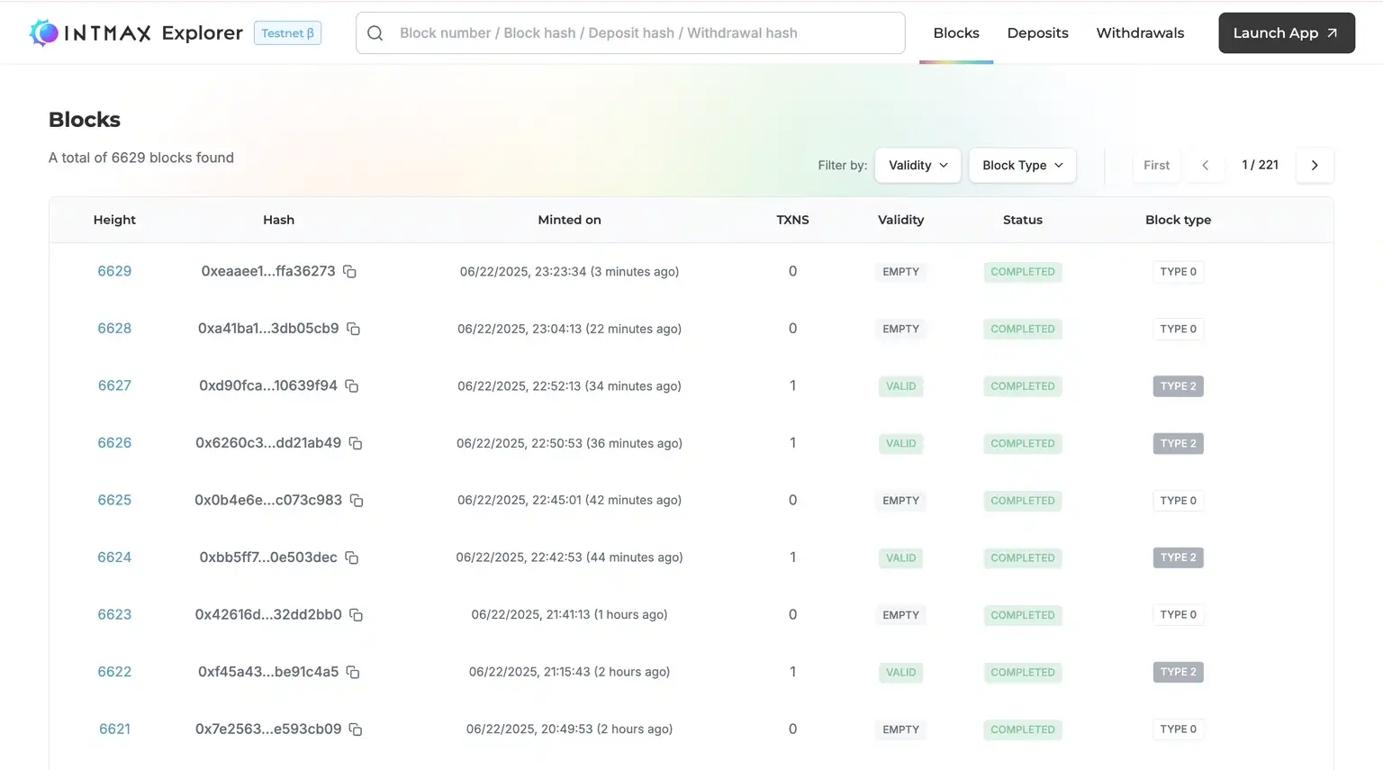 INTMAX Explorer Home