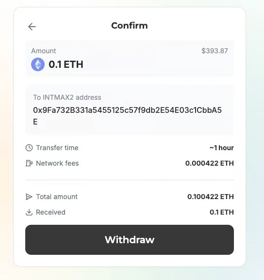 Withdraw from INTMAX Network