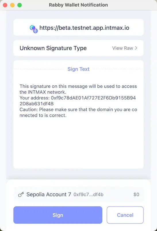 Export INTMAX Private Key