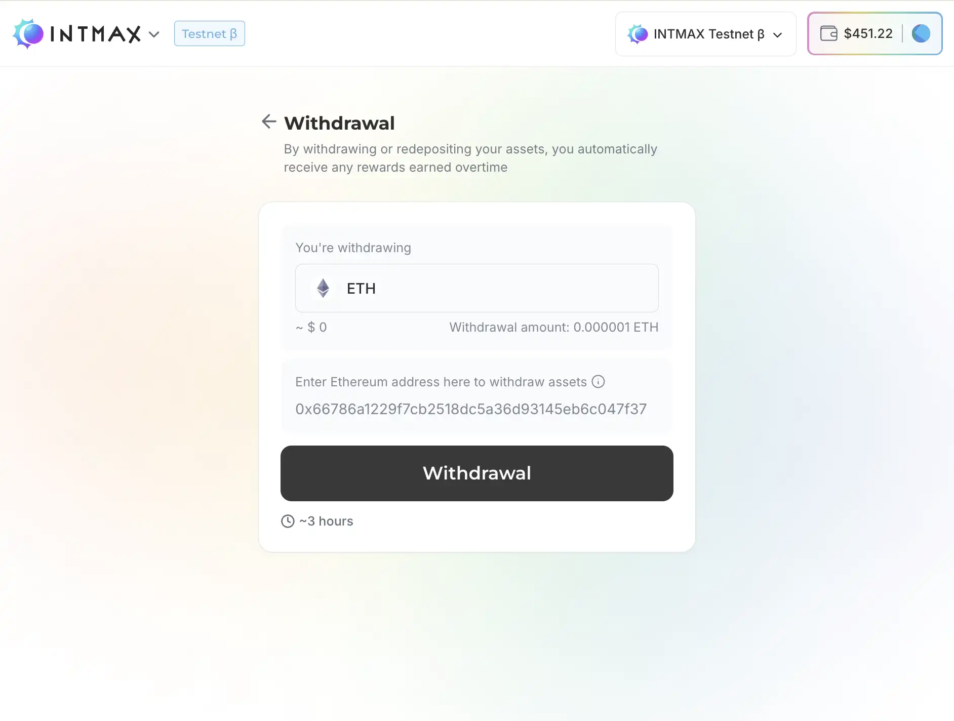 Withdraw Rest Amount