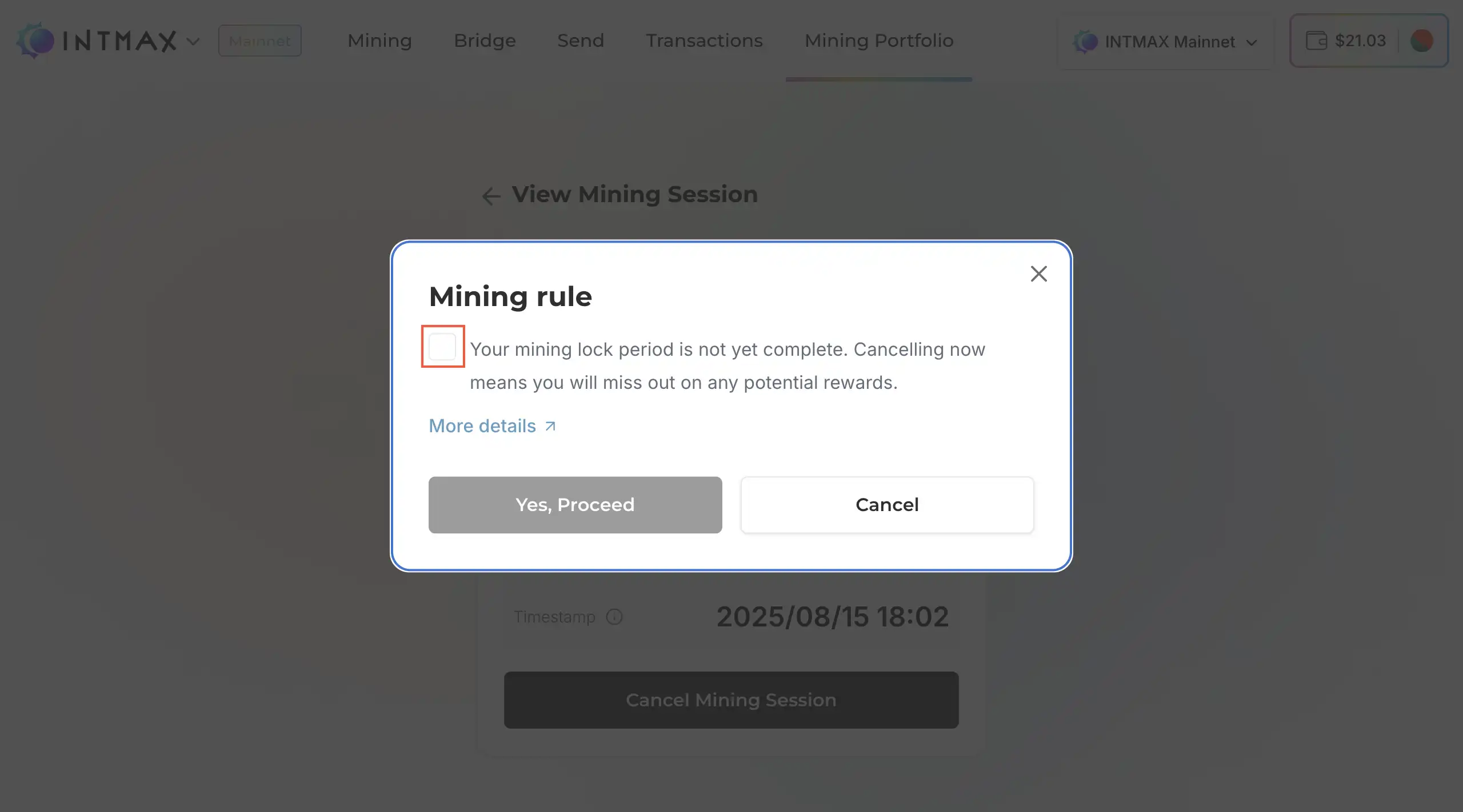 Cancel Mining