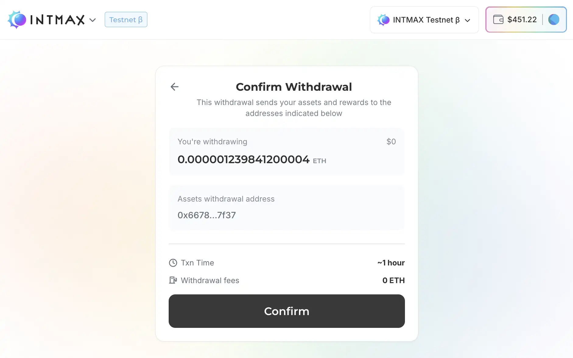 Withdraw Rest Amount